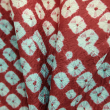Load image into Gallery viewer, Kimono Vintage(1950-1980) Red Light Blue Shibori Silk #10265E4
