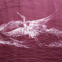 Load image into Gallery viewer, Haori Jacket Wine red Crane Birds Silk #10722D2
