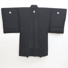 Load image into Gallery viewer, Men&#39;s Haori Vintage(1950-1980) Black Montsuki See-Through Silk #9830B1
