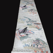 Load image into Gallery viewer, BB10095AF Silk Obi Fabric Heian Princess Beige 108.3x10.6in(275x27cm)
