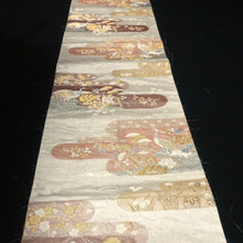 Load image into Gallery viewer, BB10105AG Silk Obi Fabric Vintage(1950-1980) Crane Birds Silver 106.7x11.0in(271x28cm)

