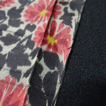 Load image into Gallery viewer, KK1468A1 Silk Kimono Fabric Vintage(1920-1950) Meisen Black 56.3x12.6in(143x32cm)
