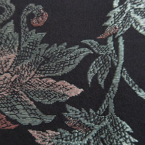 Haori Jacket Vintage(1950-1980) Black Gold Flower Silk #9718A1