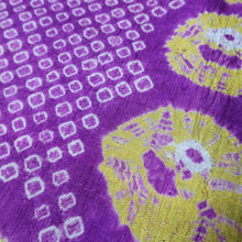 Load image into Gallery viewer, KK1458A1 Silk Kimono Fabric Vintage(Pre-1920) Shibori Purple 50.0x13.0in(127x33cm)
