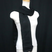 Load image into Gallery viewer, Silk Japanese Obiage See-Through Black 65.4x10.6in(166x27cm) A#10049

