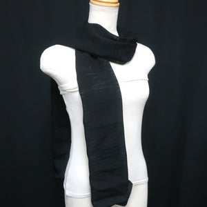 Silk Japanese Obiage See-Through Black 65.4x10.6in(166x27cm) A#10049