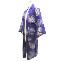 Load image into Gallery viewer, Haori Jacket Vintage(1920-1950) Purple Meisen Pine Tree Silk #11043A3
