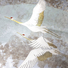 Load image into Gallery viewer, BB10065AE Silk Obi Fabric Crane Birds Light Blue 35.0x10.6in(89x27cm)

