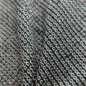 Haori Jacket Vintage(1950-1980) Black Full Shibori Silk #10171D4