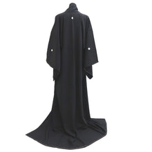 Load image into Gallery viewer, Kimono Black Double-layer See-Through Tall Silk #10523B2
