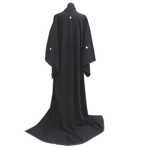 Kimono Black Double-layer See-Through Tall Silk #10523B2