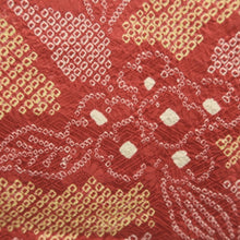 Load image into Gallery viewer, Haori Jacket Vintage(1950-1980) Red Yellow Full Shibori Flower Silk #10803D5
