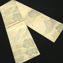 Load image into Gallery viewer, Fukuro Obi Beige Gold Mt. Fuji Landscape Silk BB335V9
