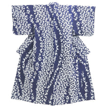 Load image into Gallery viewer, Yukata Vintage(1950-1980) Navy Botanical Cotton #11098B1
