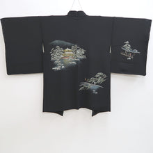 Load image into Gallery viewer, Haori Jacket Vintage(1950-1980) Black Kyoto Kinkakuji Silk #9739A2
