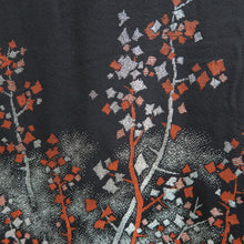 Load image into Gallery viewer, Haori Jacket Vintage(1950-1980) Black Gold Silver Tree Landscape Silk #10983F4
