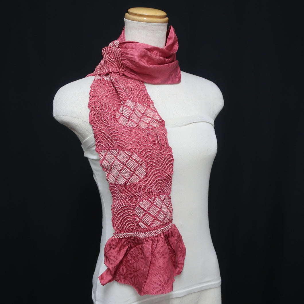 Silk Japanese Obiage Shibori Dusty Pink 50.4x5.1in(128x13cm) A#10019