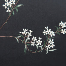 Load image into Gallery viewer, Haori Jacket Vintage(1950-1980) Black Fully Embroidered Branch Flower Silk #9991C2
