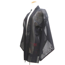 Load image into Gallery viewer, Haori Jacket Vintage(1950-1980) Black Wine red Sheer Embroidery Maple Leaf Silk #10974F3
