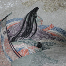 Load image into Gallery viewer, BB10095AF Silk Obi Fabric Heian Princess Beige 108.3x10.6in(275x27cm)
