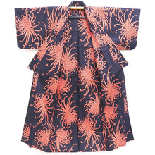 Load image into Gallery viewer, Yukata Vintage(1950-1980) Black Chrysanthemum Rangiku Cotton #9911B4
