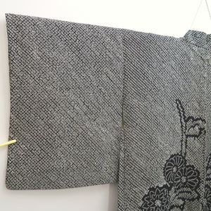 Haori Jacket Vintage(1950-1980) Black Full Shibori Chrysanthemum Silk #10216E2