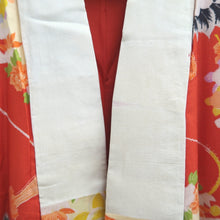 Load image into Gallery viewer, Juban Vintage(1920-1950) Red Crane Birds Silk #10366F4
