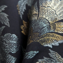 Load image into Gallery viewer, Haori Jacket Vintage(1950-1980) Black Gold Flower Silk #9718A1
