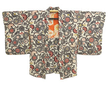 Load image into Gallery viewer, Haori Jacket Vintage(1950-1980) Off white Botanical Silk #11013A1
