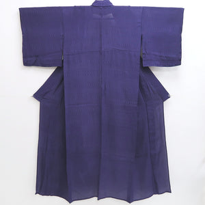 Kimono Vintage(1950-1980) Purple See-Through Wave Silk #10274E4