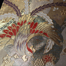 Load image into Gallery viewer, BB10085AF Silk Obi Fabric Phoenix Gold Beige 50.0x10.6in(127x27cm)
