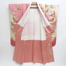 Load image into Gallery viewer, Furisode Pink Crane Birds Sakura Silk #9708J5
