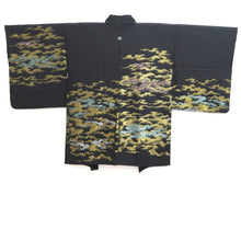 Load image into Gallery viewer, Haori Jacket Vintage(1950-1980) Black Gold Cloud Silk #10993F4
