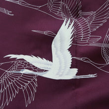 Load image into Gallery viewer, Kimono Purple Crane Birds Silk #9935B5
