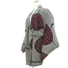 Load image into Gallery viewer, Haori Jacket Black Full Shibori Geometric Floral Silk #10713D2
