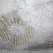 Load image into Gallery viewer, Silk Japanese Obiage Plum blossom White 66.9x11.4in(170x29cm) A#10039
