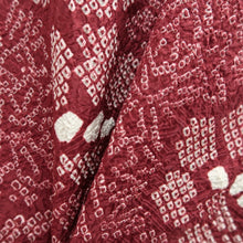 Load image into Gallery viewer, Haori Jacket Vintage(1950-1980) Red Shibori Peony Wave Silk #10111D2
