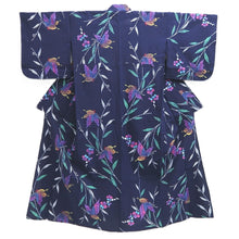 Load image into Gallery viewer, Yukata Vintage(1950-1980) Navy Butterfly Cotton #10757D3
