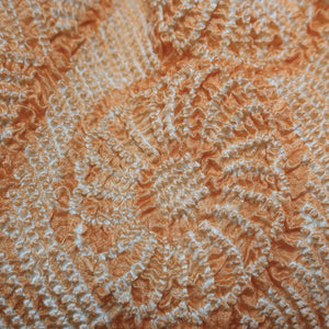 Silk Japanese Obiage Shibori Orange 53.5x7.1in(136x18cm) A#10009