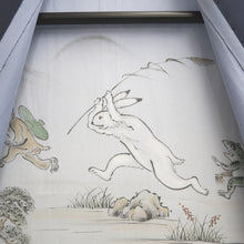 Load image into Gallery viewer, Men's Juban Blueish Gray Chojugiga Rabbit Frog Silk #10663C5
