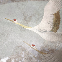 Load image into Gallery viewer, BB10065AE Silk Obi Fabric Crane Birds Light Blue 35.0x10.6in(89x27cm)
