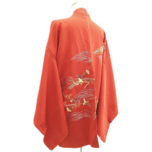 Load image into Gallery viewer, Haori Jacket Vermillion Fully Embroidered Iris Silk #10794D5
