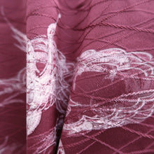 Load image into Gallery viewer, Haori Jacket Wine red Crane Birds Silk #10722D2
