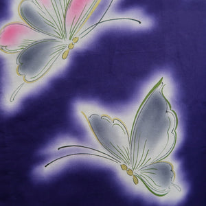 Yukata Blueish Purple Butterfly Cotton #10346F3