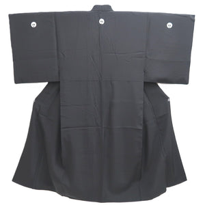 Men's Kimono Vintage(1950-1980) Black Montsuki Silk #10463A4