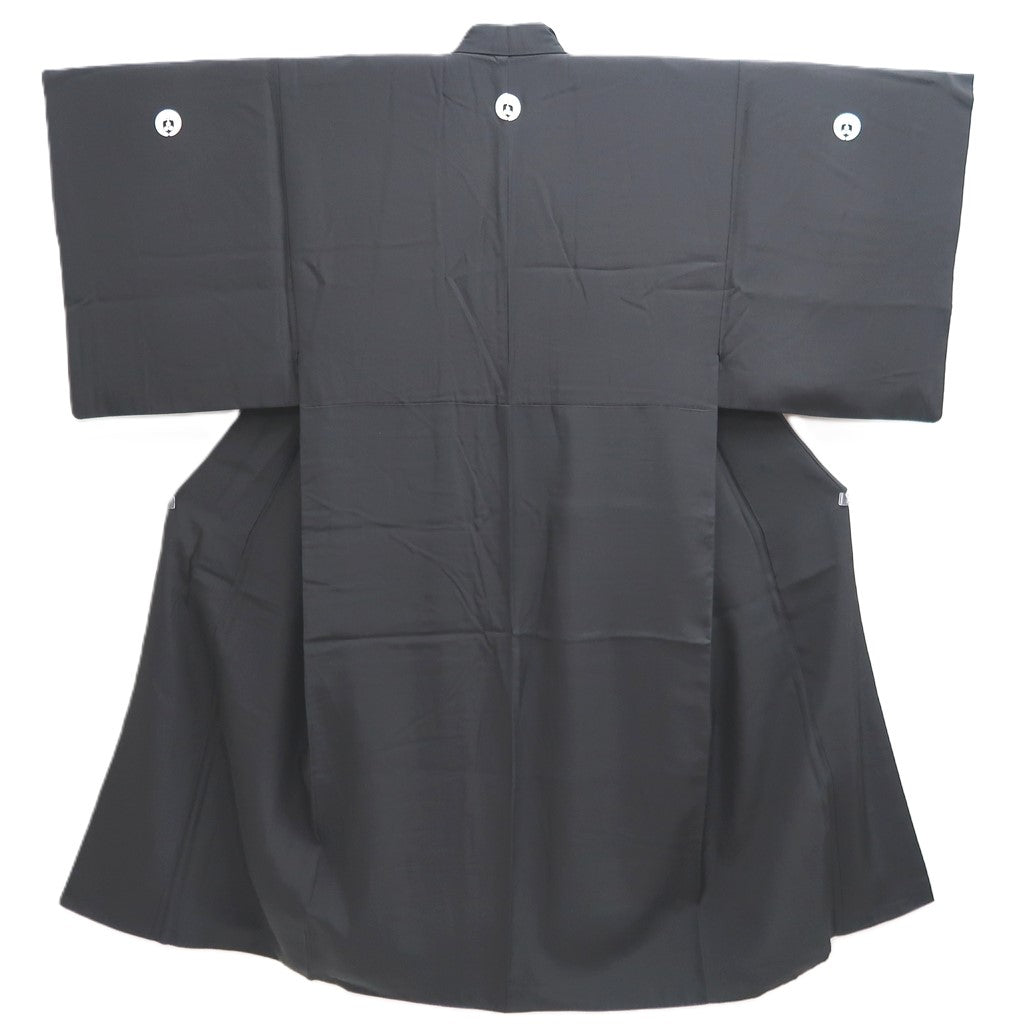 Men's Kimono Vintage(1950-1980) Black Montsuki Silk #10463A4