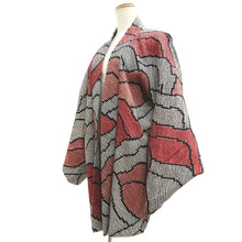Load image into Gallery viewer, Haori Jacket Black Red Full Shibori Mountain Silk #10703D1
