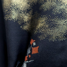 Load image into Gallery viewer, Haori Jacket Vintage(1950-1980) Black Gold Silver Tree Landscape Silk #10983F4
