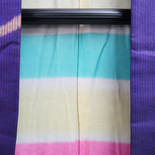 Load image into Gallery viewer, Haori Jacket Vintage(1920-1950) Blueish Purple Meisen Bamboo leaf Silk #11052A3
