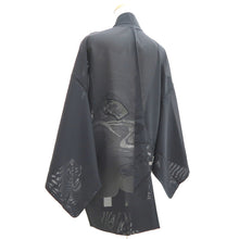 Load image into Gallery viewer, Haori Jacket Black Sheer Chrysanthemum Ryusui Silk #10964F3
